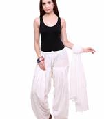 White cotton Patiala with cotton Dupatta