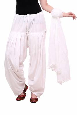White cotton Patiala with cotton Dupatta 2