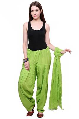 green cotton Patiala with cotton Dupatta 1