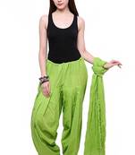 green cotton Patiala with cotton Dupatta