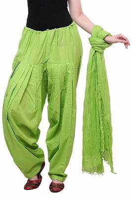 green cotton Patiala with cotton Dupatta 2