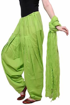 green cotton Patiala with cotton Dupatta 3