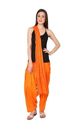 Orange cotton Patiala with cotton Dupatta 1