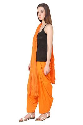 Orange cotton Patiala with cotton Dupatta 2