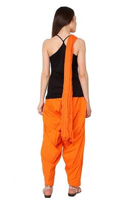 Orange cotton Patiala with cotton Dupatta 3