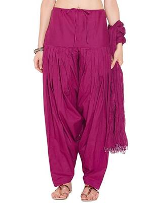 magenta cotton Patiala with cotton Dupatta 1