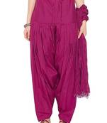 magenta cotton Patiala with cotton Dupatta