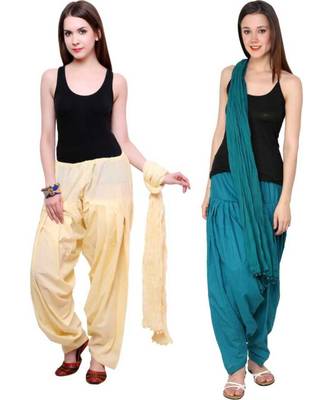 multicolor cotton Patiala with cotton Dupatta 1