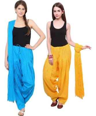 multicolor cotton Patiala with cotton Dupatta 1