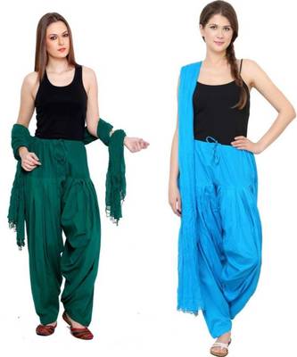 multicolor cotton Patiala with cotton Dupatta 1