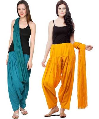 multicolor cotton Patiala with cotton Dupatta 1