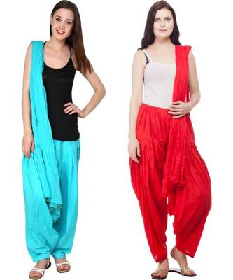multicolor cotton Patiala with cotton Dupatta 1