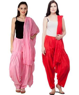 multicolor cotton Patiala with cotton Dupatta 1