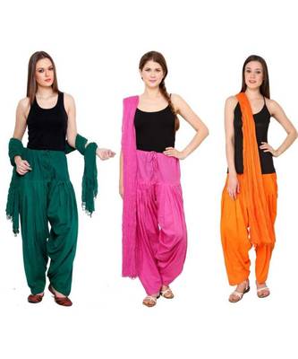 multicolor cotton Patiala with cotton Dupatta 1