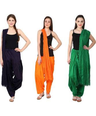 multicolor cotton Patiala with cotton Dupatta 1