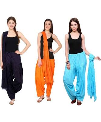 multicolor cotton Patiala with cotton Dupatta 1