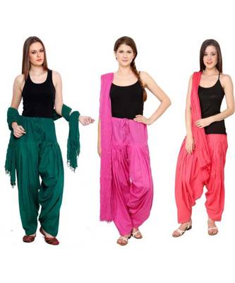 multicolor cotton Patiala with cotton Dupatta 1