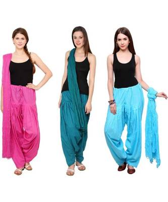 multicolor cotton Patiala with cotton Dupatta 1