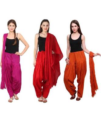 multicolor cotton Patiala with cotton Dupatta 1
