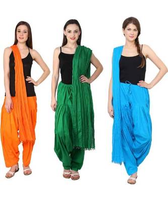 multicolor cotton Patiala with cotton Dupatta 1