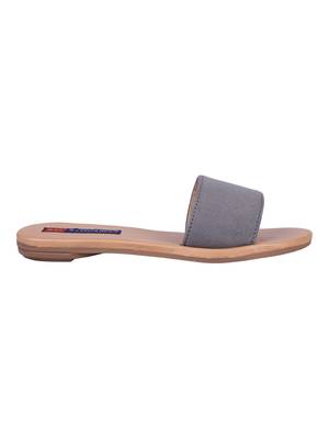 suede Stylish Embriodery blue Flat Sandal For Women 2