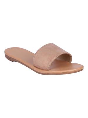 suede Stylish Embriodery blue Flat Sandal For Women 1