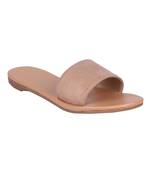 suede Stylish Embriodery blue Flat Sandal For Women