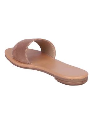 suede Stylish Embriodery blue Flat Sandal For Women 3