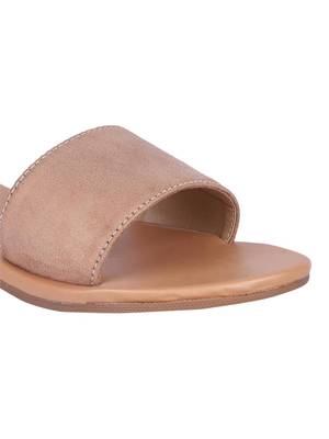 suede Stylish Embriodery blue Flat Sandal For Women 5