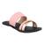 leatherette Stylish Embriodery blue Flat Sandal For Women