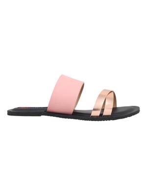 leatherette Stylish Embriodery blue Flat Sandal For Women 2