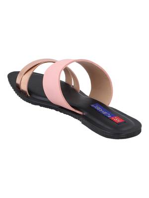 leatherette Stylish Embriodery blue Flat Sandal For Women 3