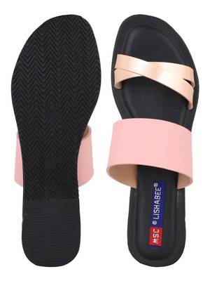 leatherette Stylish Embriodery blue Flat Sandal For Women 4