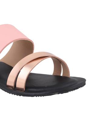 leatherette Stylish Embriodery blue Flat Sandal For Women 5