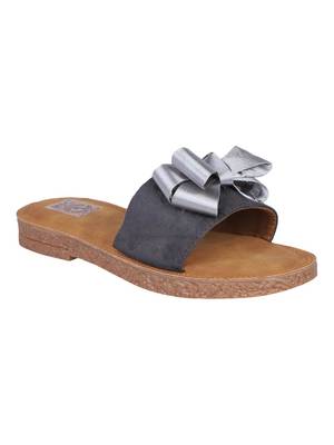 suede Stylish Fancy grey Flat Sandal For Women 1