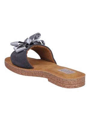 suede Stylish Fancy grey Flat Sandal For Women 3