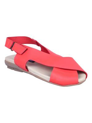 leatherette Stylish red Flat Sandal For Women 1