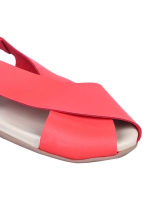 leatherette Stylish red Flat Sandal For Women 5