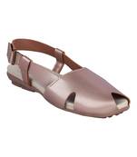 leatherette Stylish pink Flat Sandal For Women
