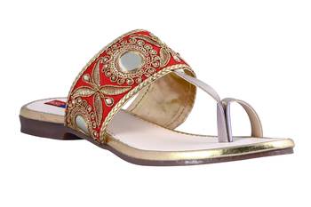stylish fancy Red Flat Sandals For women 1