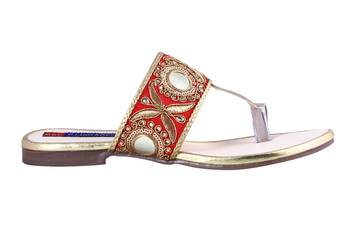 stylish fancy Red Flat Sandals For women 2