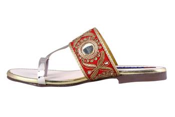 stylish fancy Red Flat Sandals For women 3