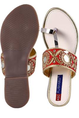 stylish fancy Red Flat Sandals For women 5