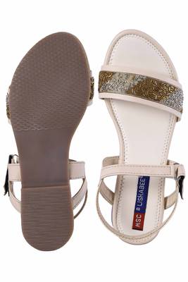 stylish fancy beige  Flat Sandals For women 5