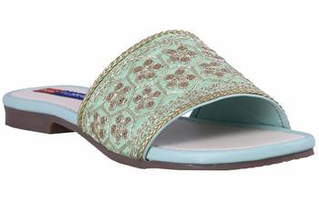 Synthetic stylish fancy blue Flat Sandals For women 1