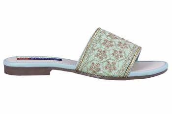 Synthetic stylish fancy blue Flat Sandals For women 2