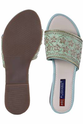 Synthetic stylish fancy blue Flat Sandals For women 5