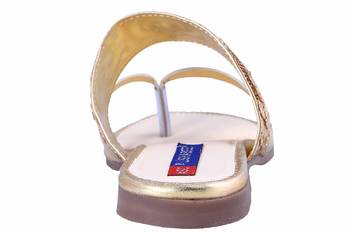 Synthetic stylish fancy Gold Flat Sandals For women 4