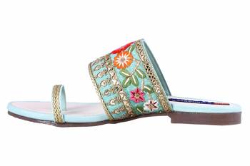 Synthetic stylish fancy Green Flat Sandals For women 3