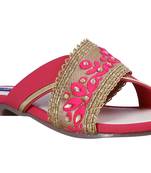 Synthetic stylish fancy Pink Flat Sandals For women